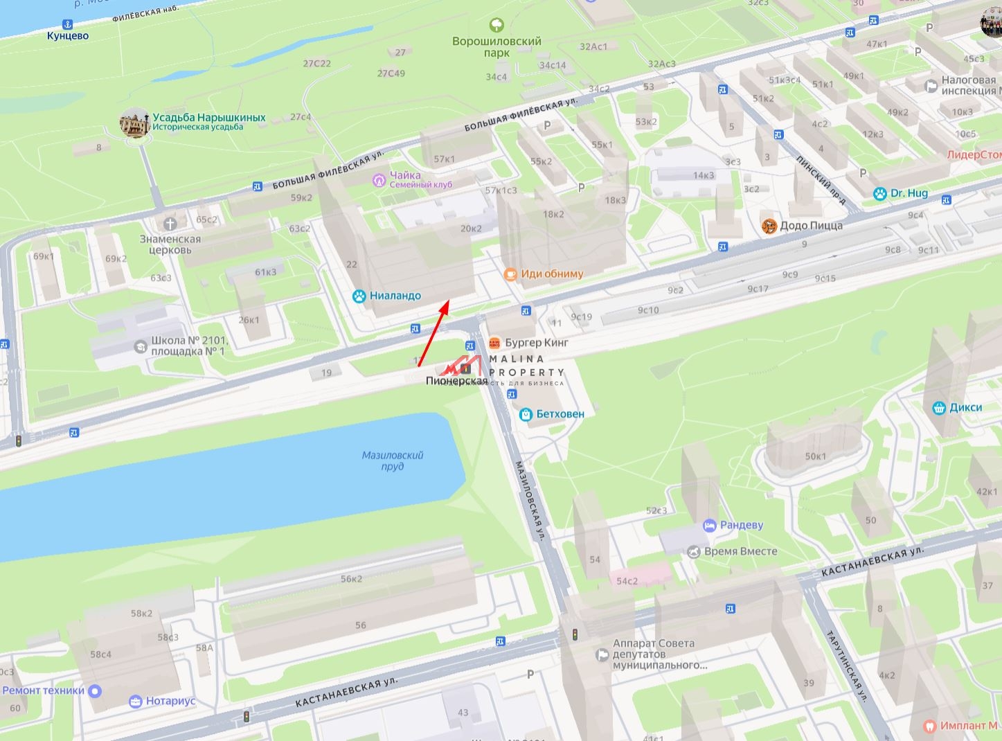 Аренда торгового помещения у метро Пионерская