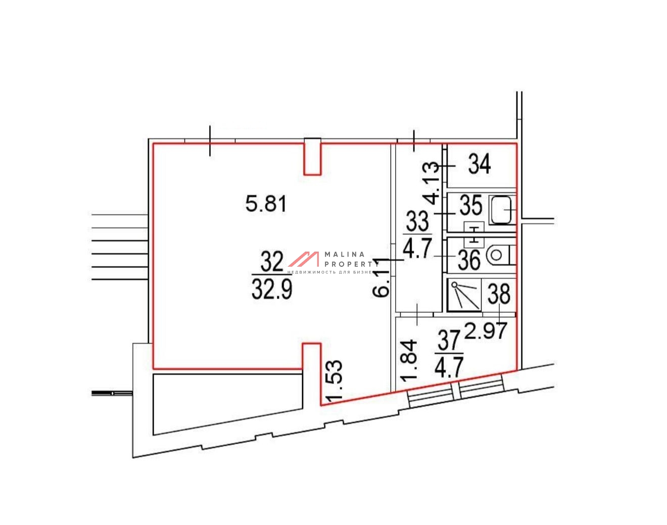 Аренда торгового помещения в ЖК "Наследие" 