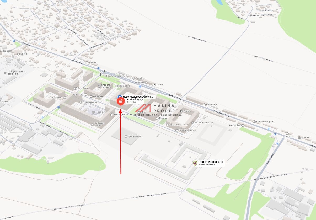 Аренда торгового помещения в ЖК "Новое-Молоково"