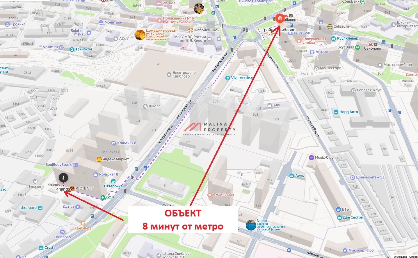 Продажа помещения с арендатором салон красоты 4hands