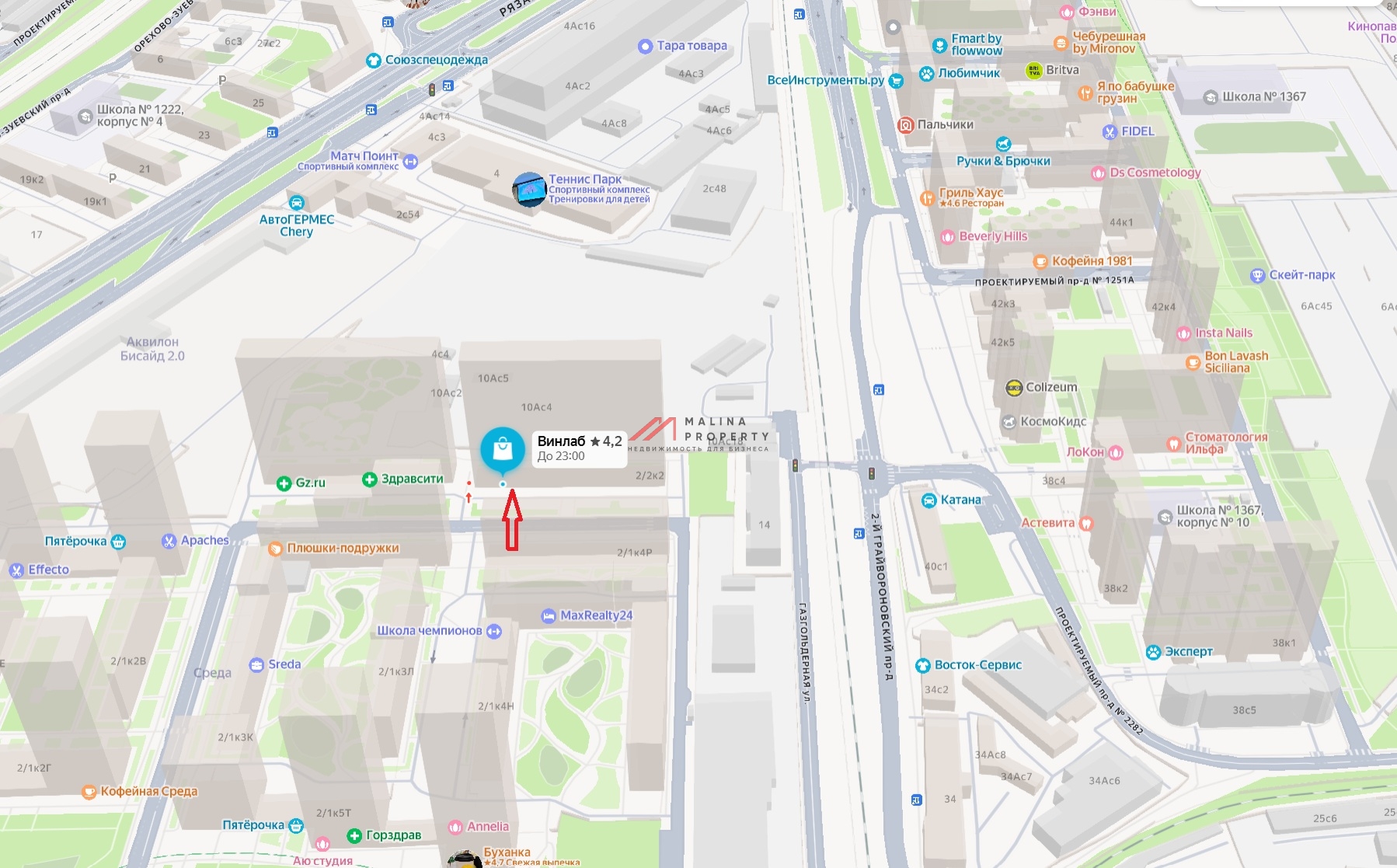 Продажа торгового помещения в ЖК "Аквилон Beside" 