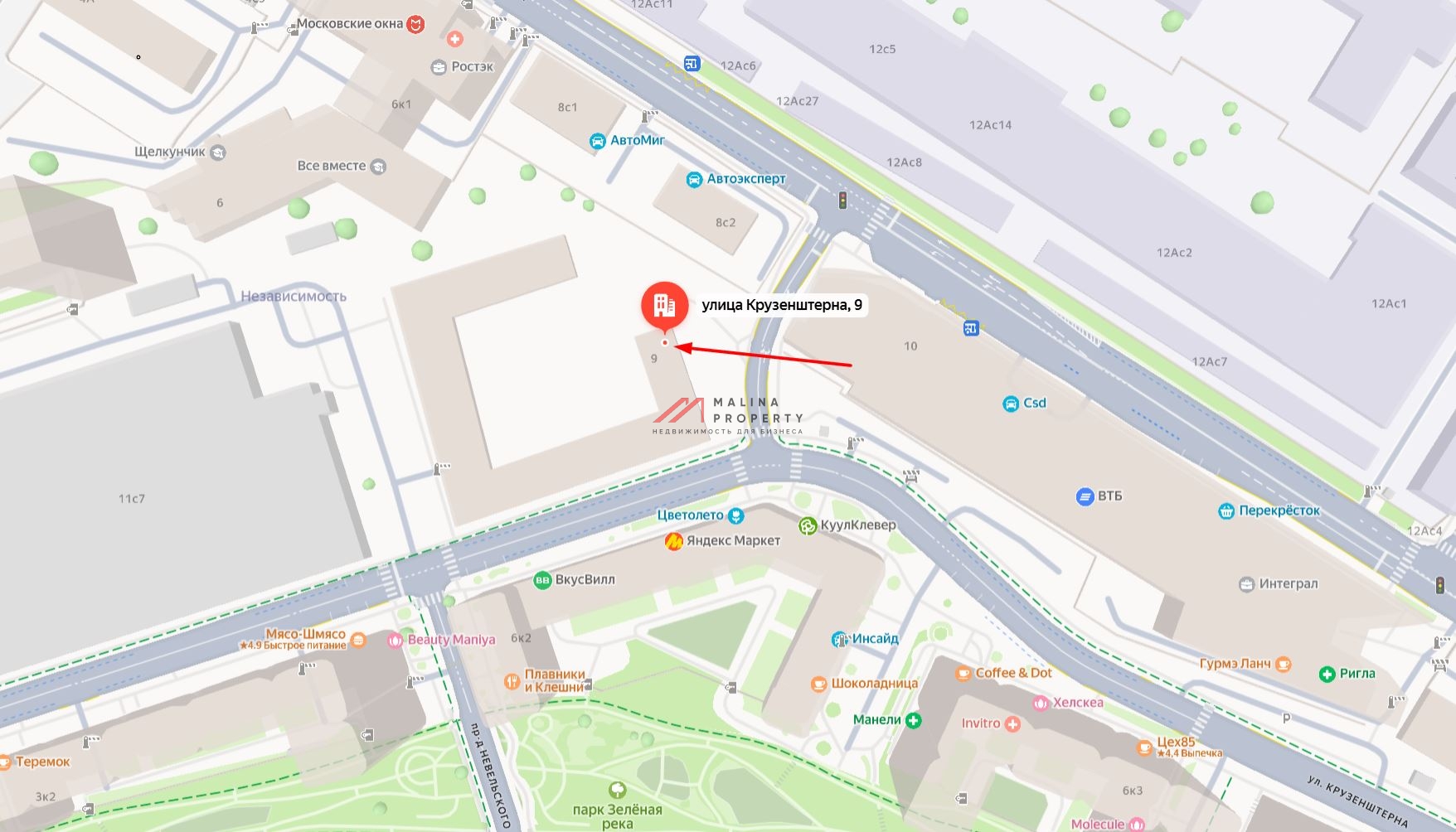 Аренда торгового помещения на ул. Крузенштерна