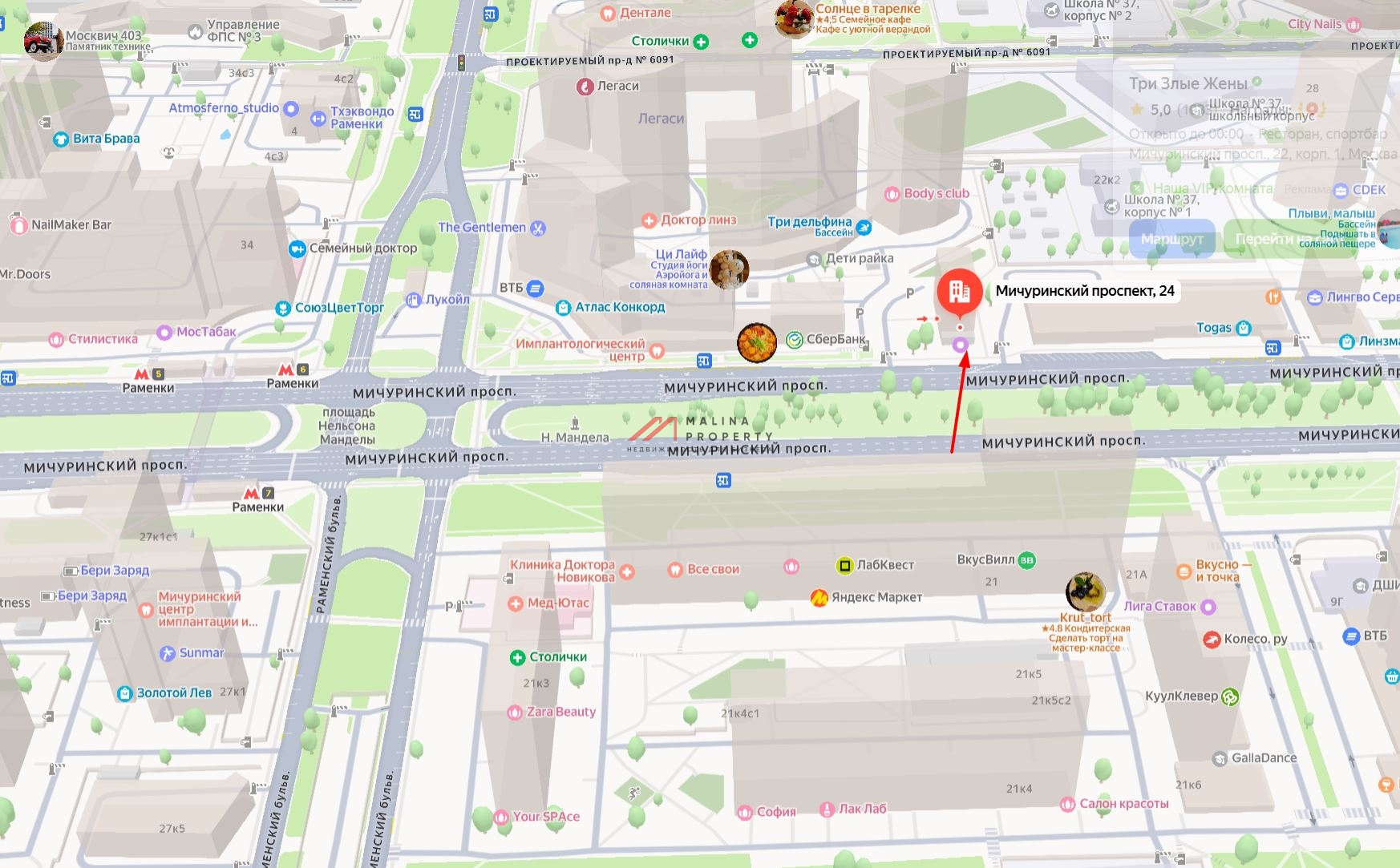 Аренда торгового помещения на Мичуринском проспекте