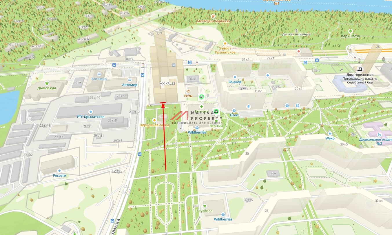 Продажа торгового помещения в клубном квартале "Крылатская 33" 