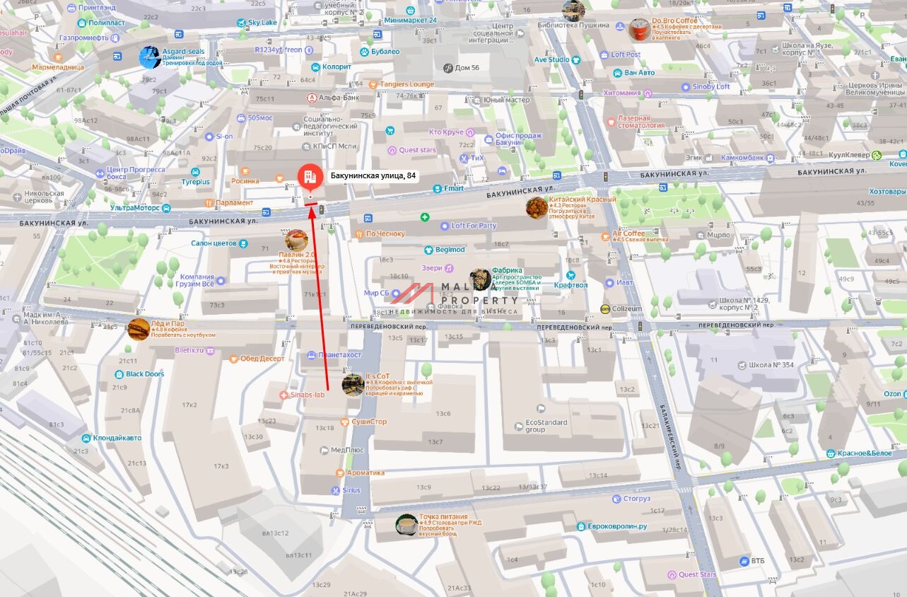 Аренда коммерческого помещения на Бакунинской