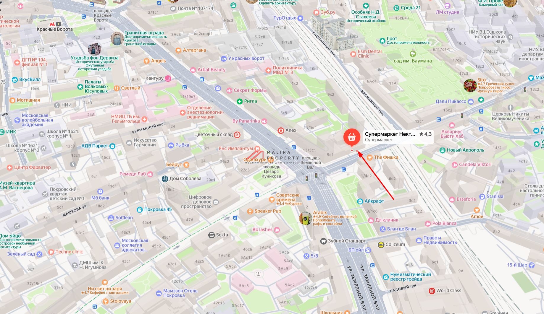 Аренда торгового помещения у метро Красные ворота