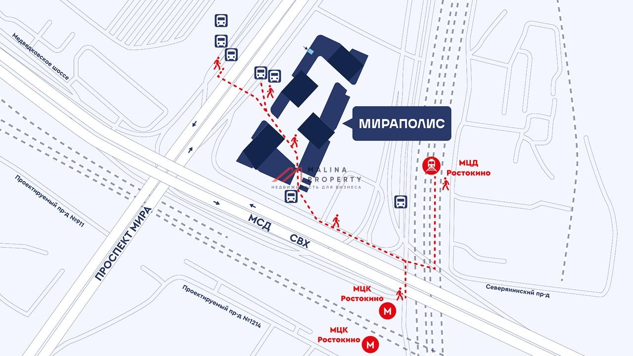 Аренда помещения в ЖК Мираполис на трафике