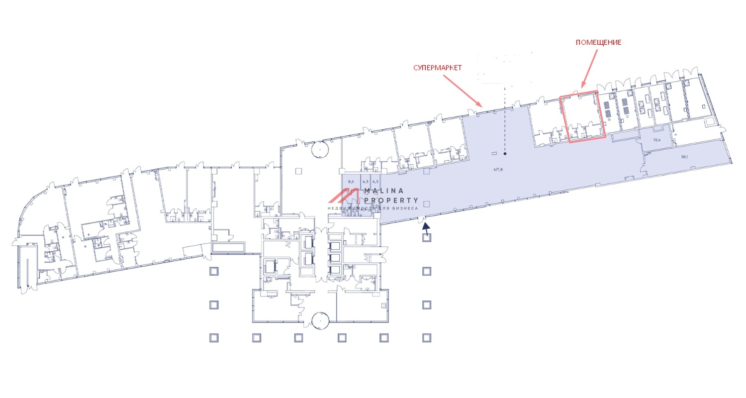 Аренда помещения в ЖК Мираполис на трафике