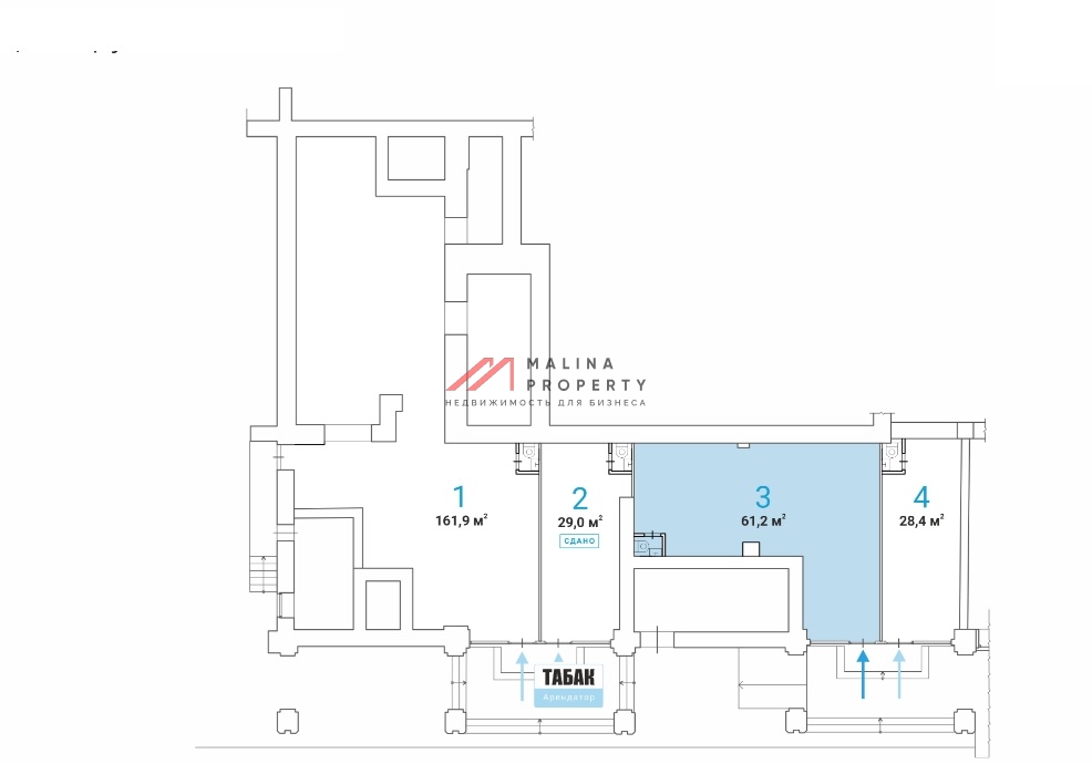 Аренда торгового помещения у метро Новослободская 
