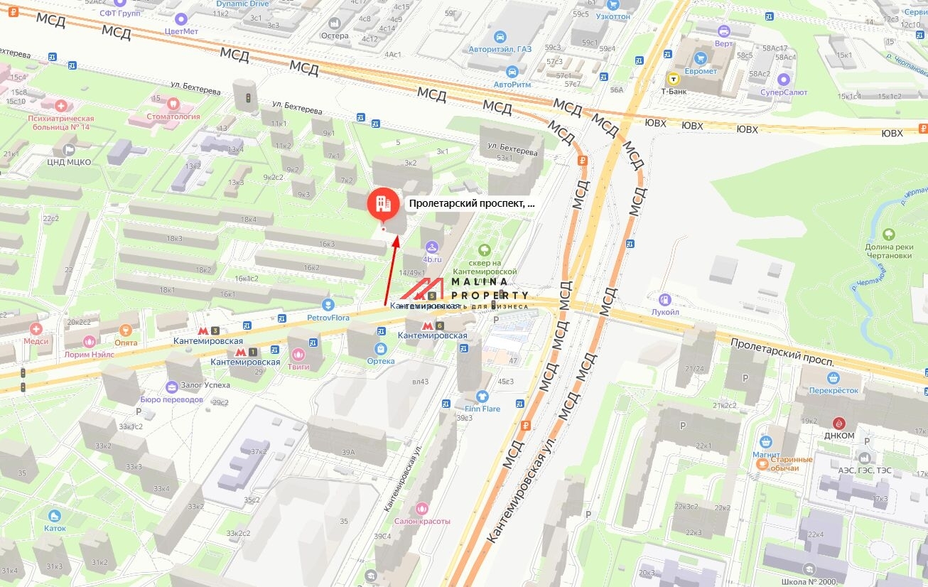 Продажа помещения с арендатором у метро Кантемировская