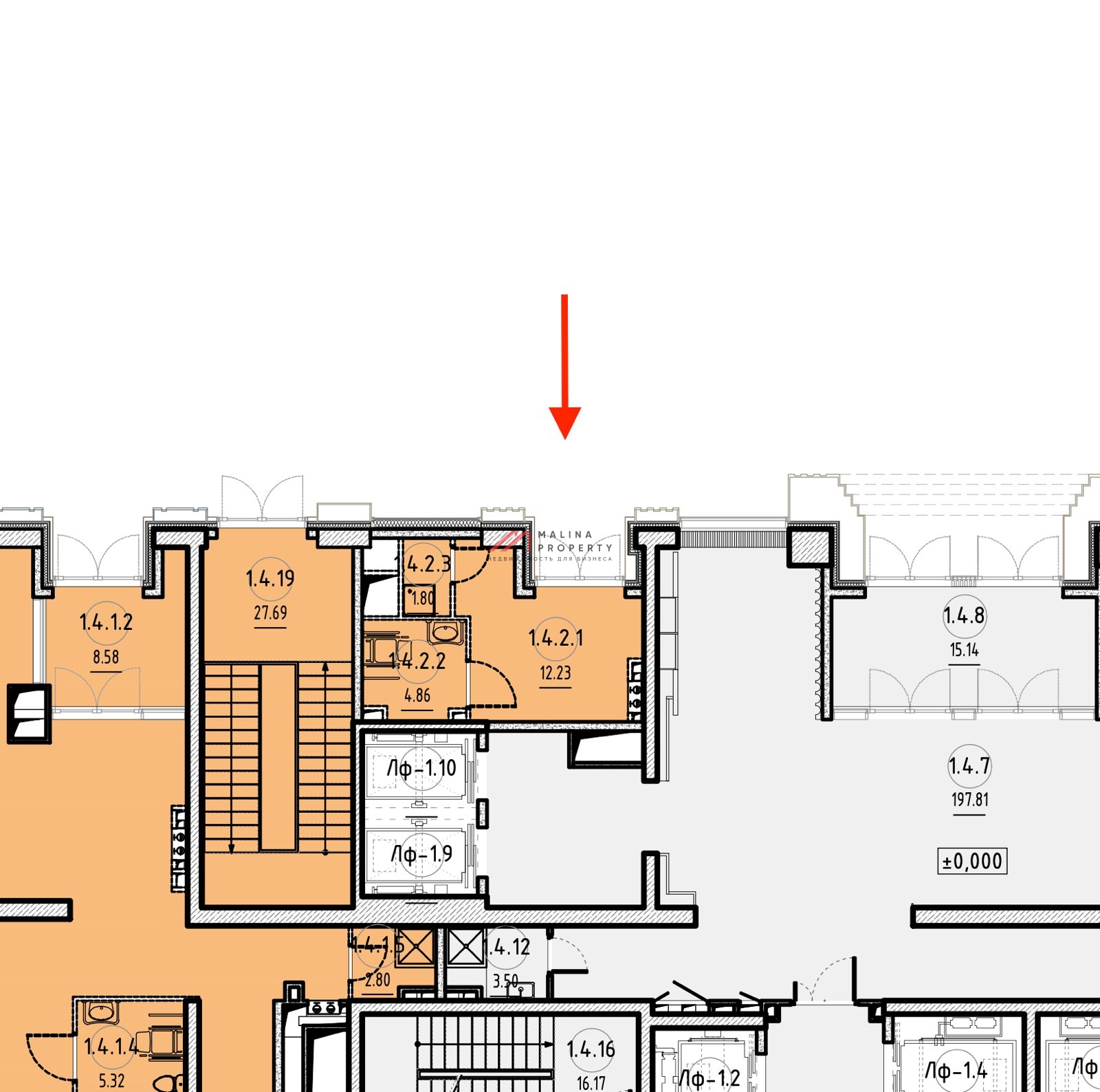 Продажа помещения в ЖК "Will Towers" на 1-й линии