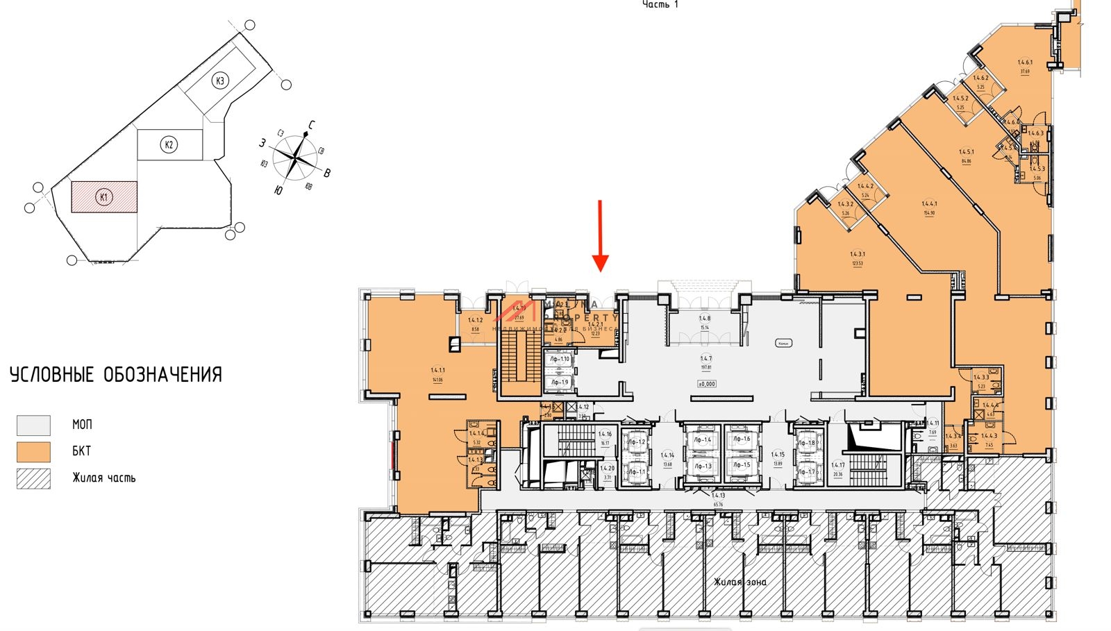 Продажа помещения в ЖК "Will Towers" на 1-й линии
