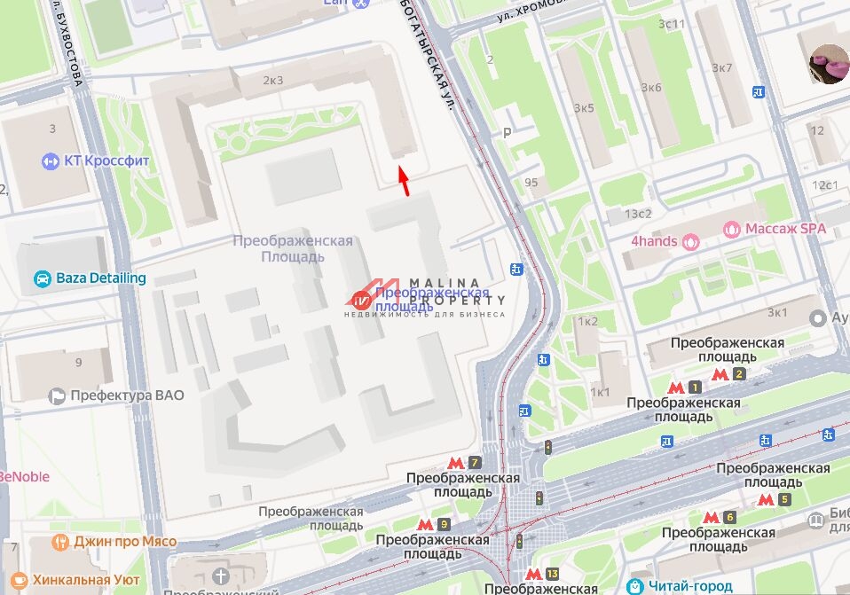 Аренда торгового помещения в ЖК Преображенская площадь