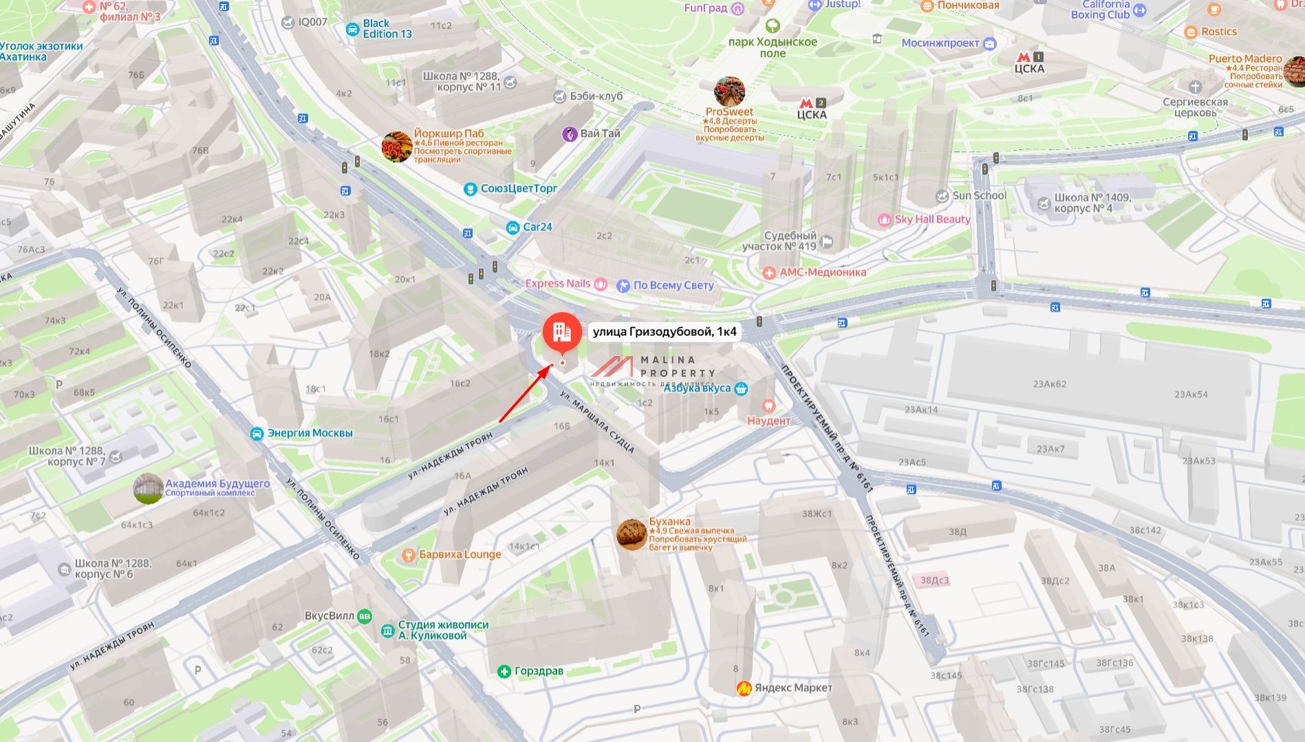 Продажа помещения с арендаторами на Гризодубовой