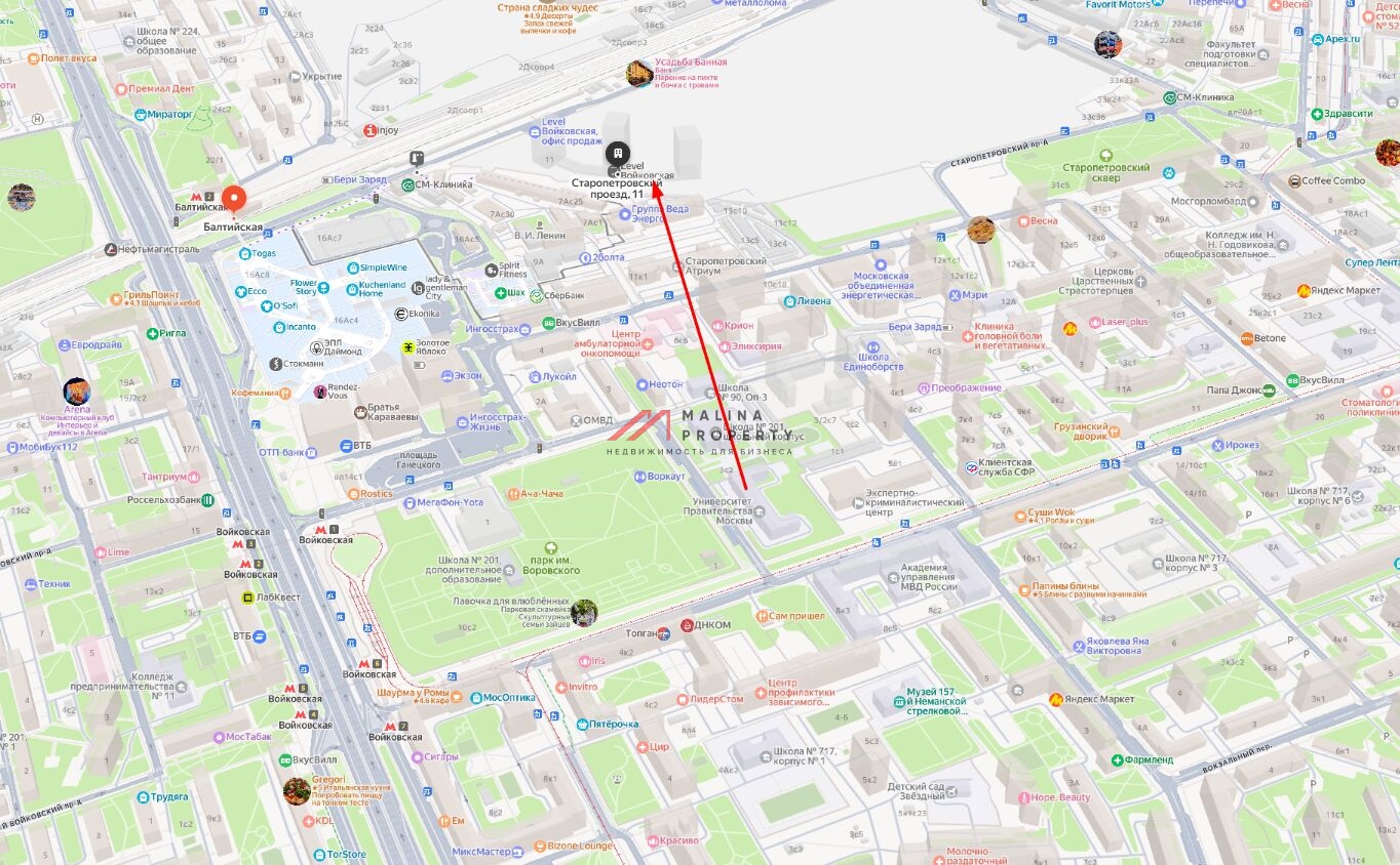 Продажа торгового помещения в ЖК "Level Войковская" 