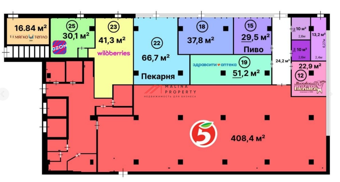 Продажа торгового помещения с арендатором аптека Здравсити