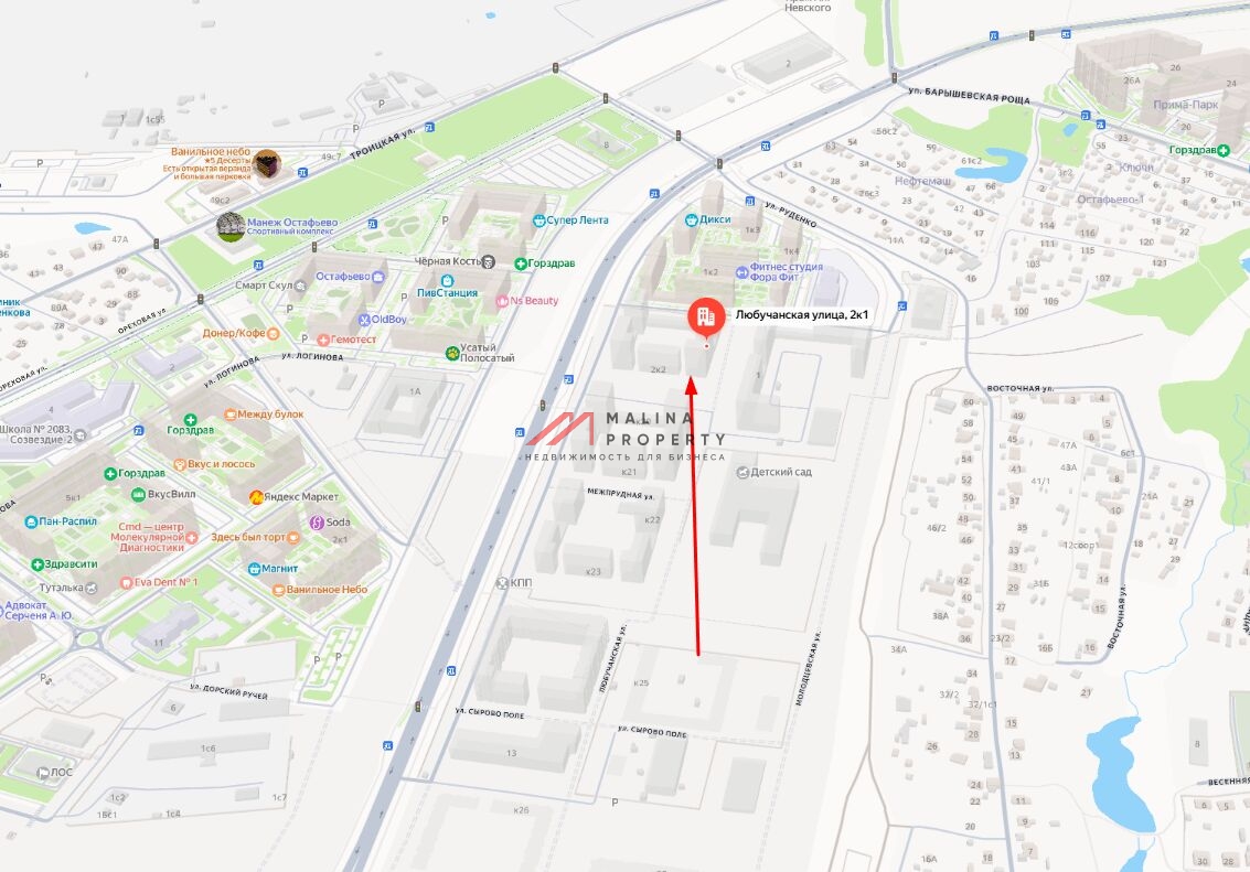 Продажа торгового помещения в ЖК "Остафьево"