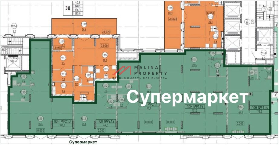 Продажа помещения под супермаркет в ЖК "Квартал Метроном"