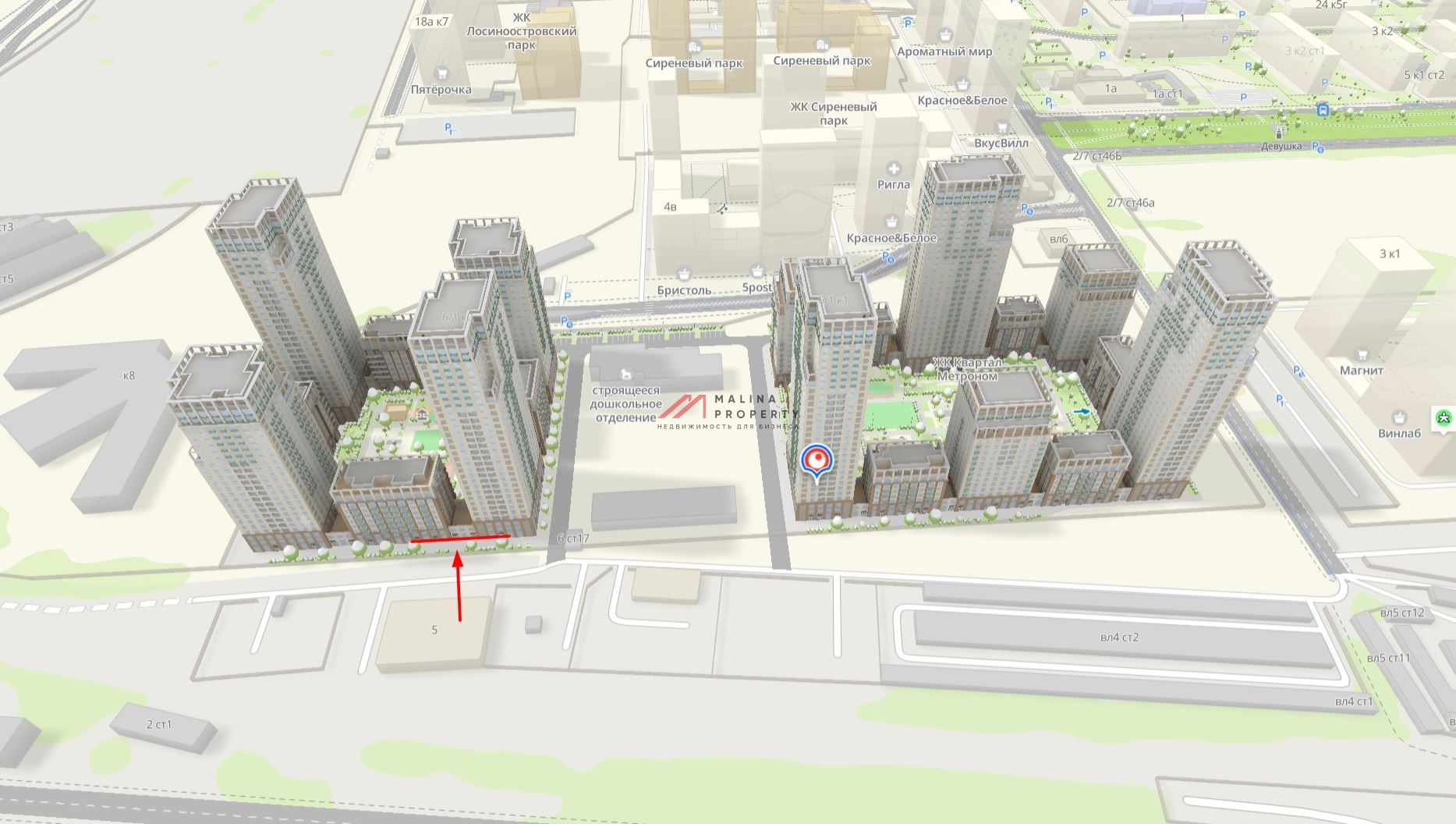 Продажа помещения под супермаркет в ЖК "Квартал Метроном"