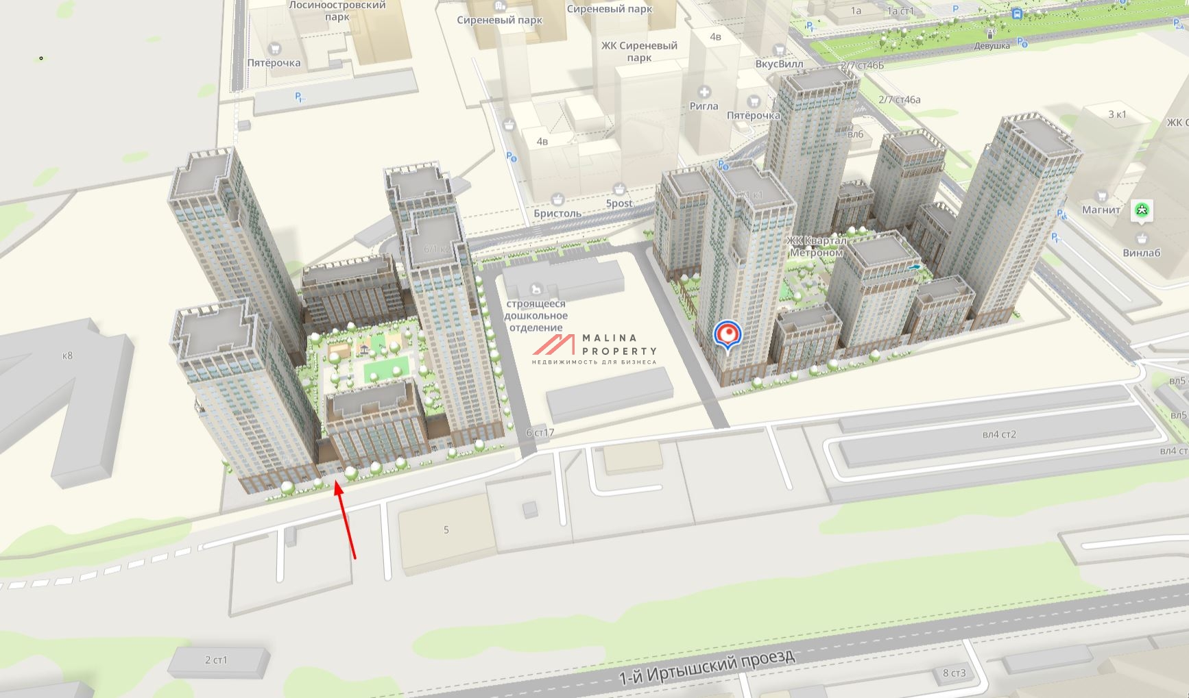 Продажа торгового помещения в ЖК «Квартал Метроном»