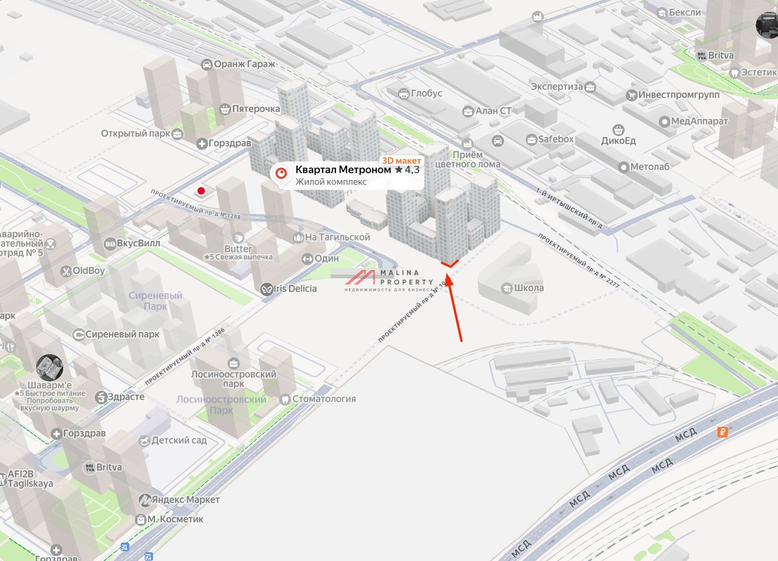 Лучшее расположение в ЖК «Квартал Метроном»