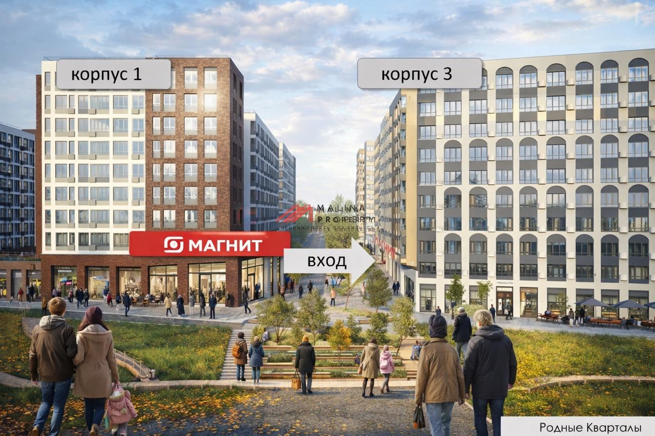 Продажа помещения с арендатором Магнит в ЖК "Родные кварталы"