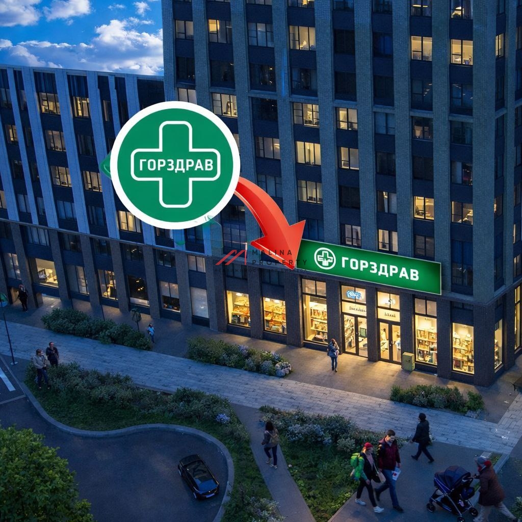 Продажа помещения с арендатором аптека "Горздрав" в ЖК Движение Говорово