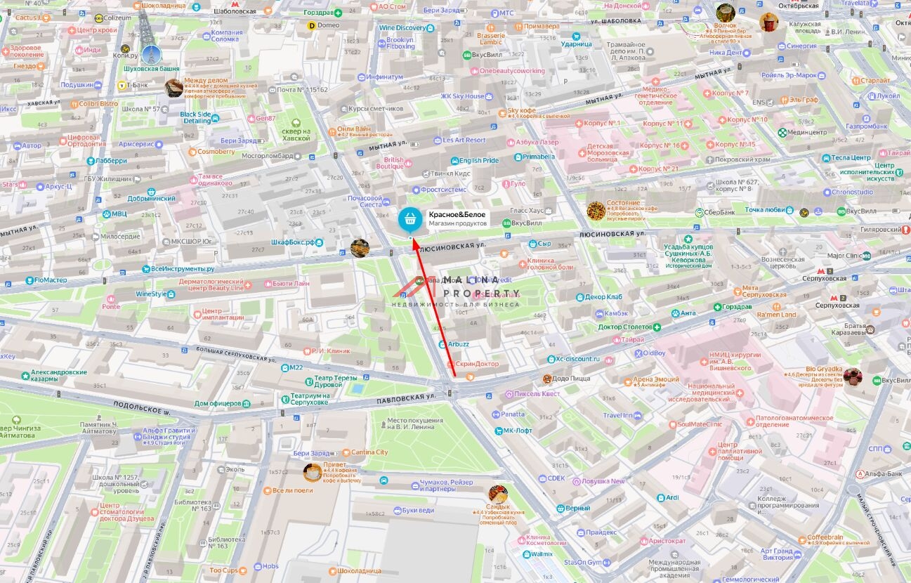 Продажа помещения с арендатором на Люсиновской улице 