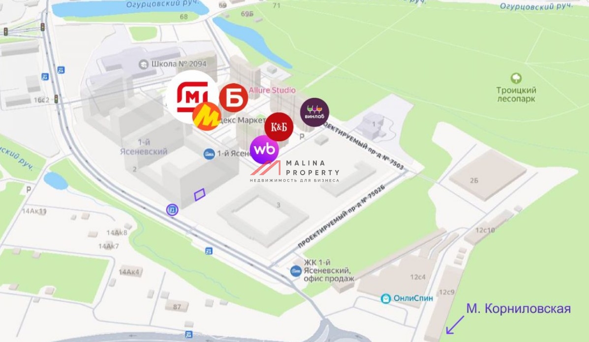 Продажа помещения в ЖК "1-й Ясеневский" 