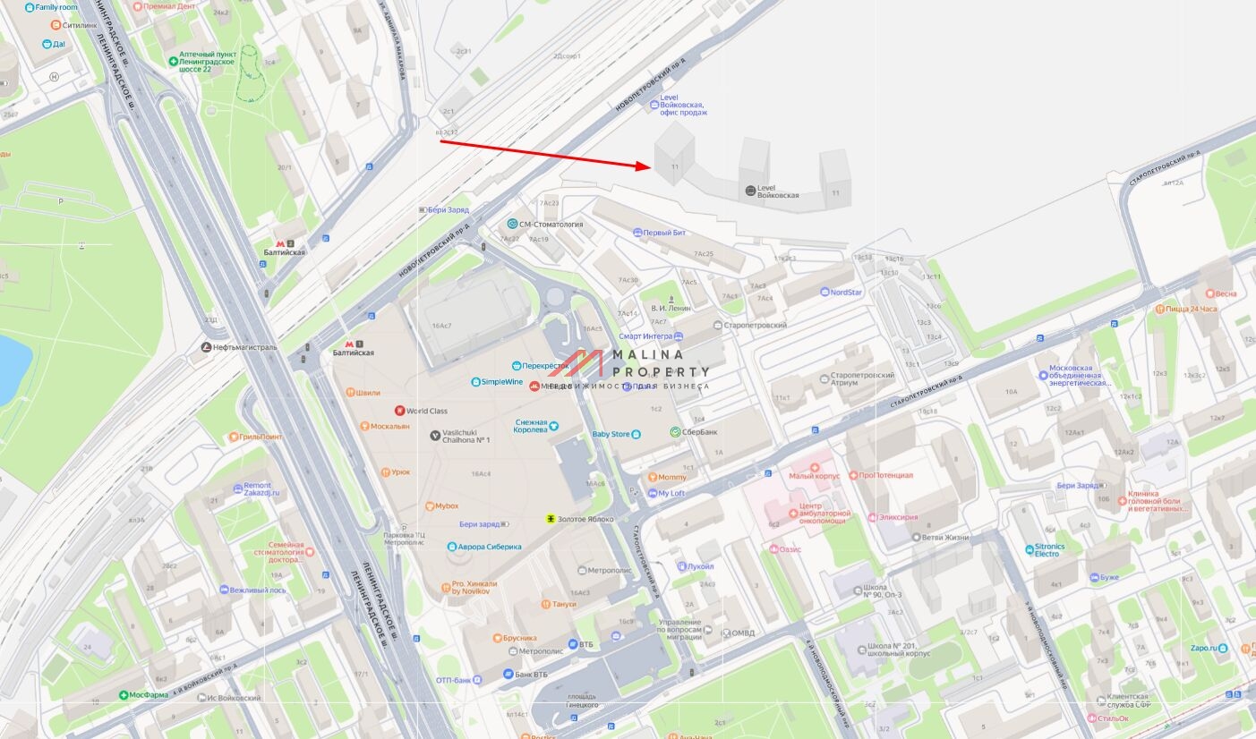 Продажа торгового помещения в ЖК "Level Войковская" 