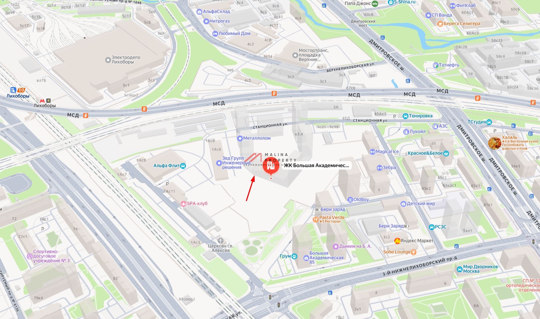 Аренда торгового помещения в ЖК "Большая Академическая 85"