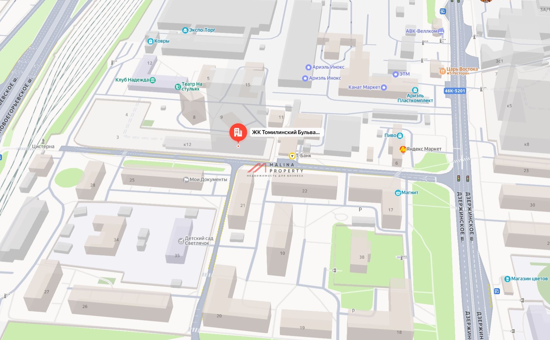Аренда торгового помещения в ЖК "Томилинский бульвар"