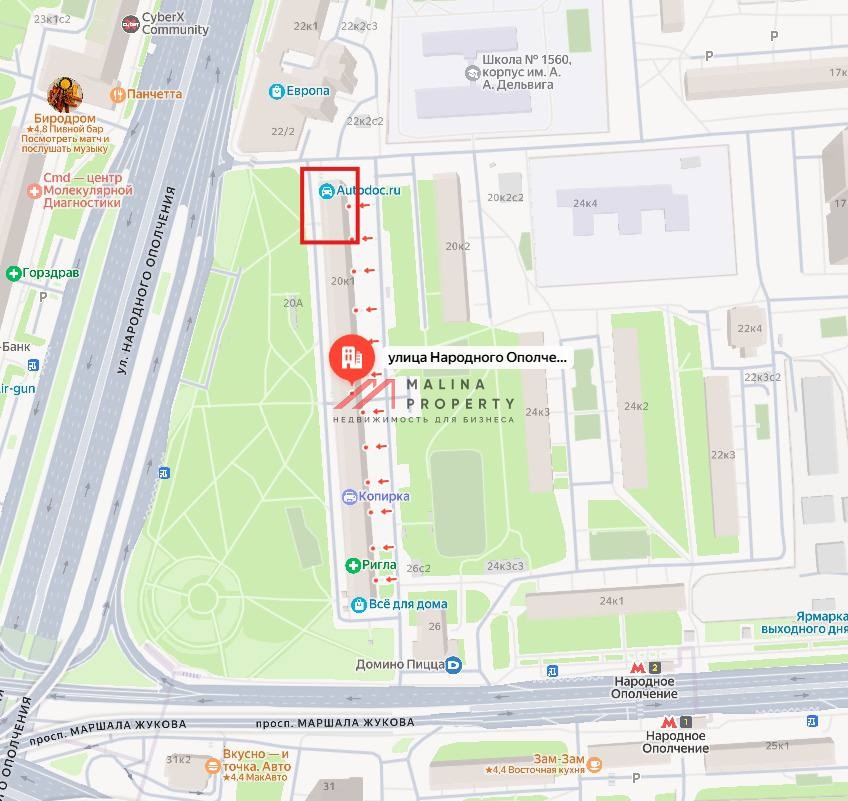 Продажа помещения рядом с метро Октябрьское поле