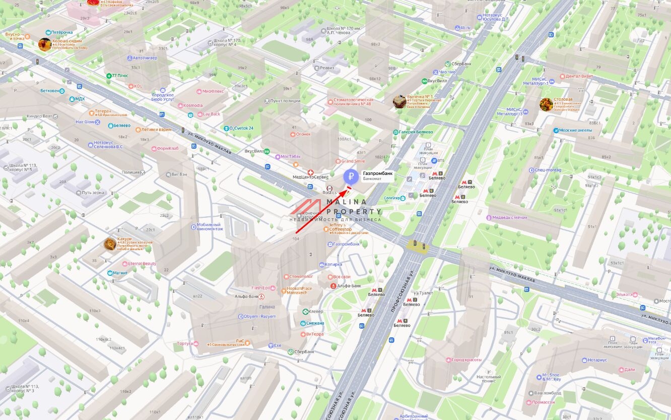 Аренда помещения рядом с метро Беляево 