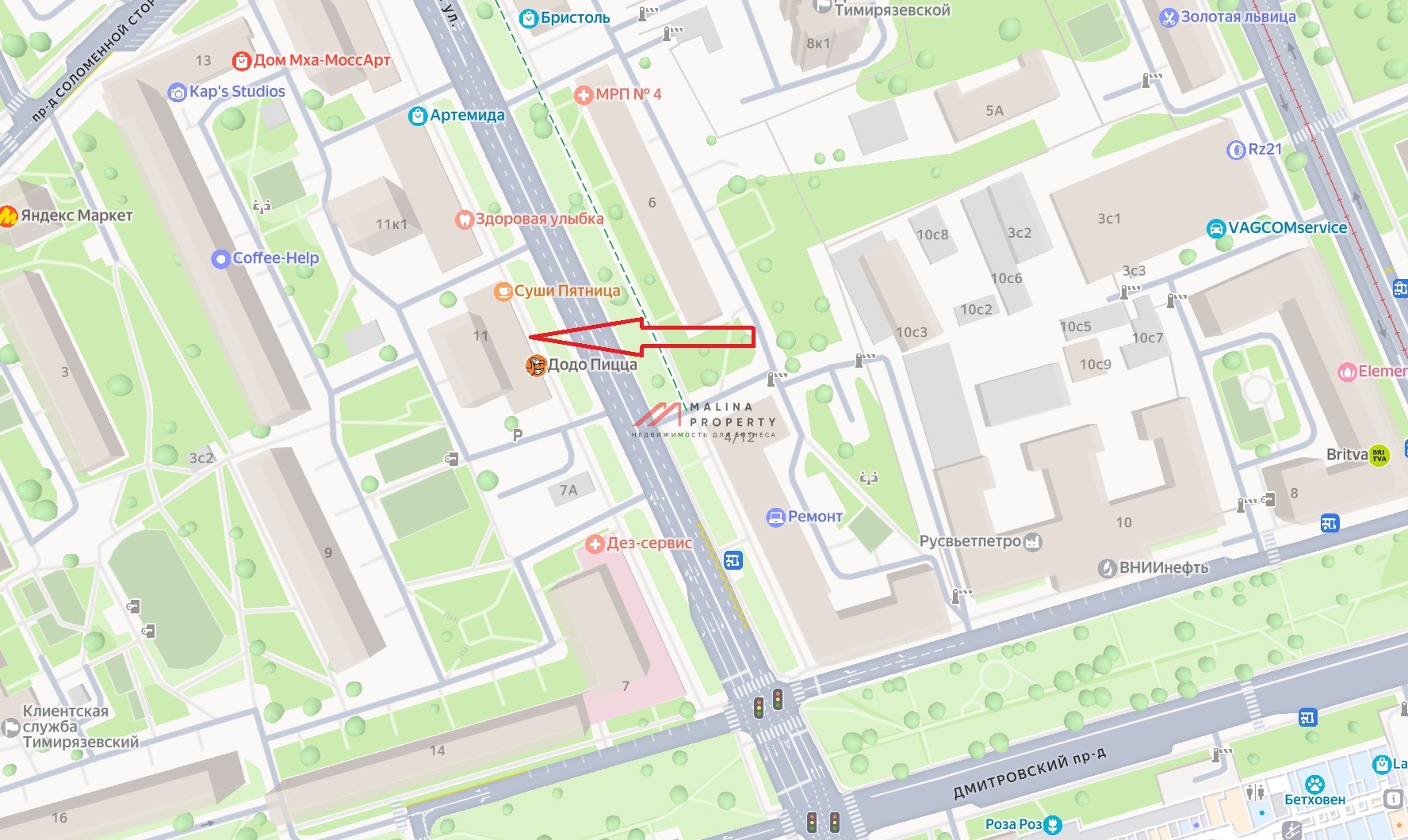 Аренда помещения на первой линии ул. Тимирязевская. 