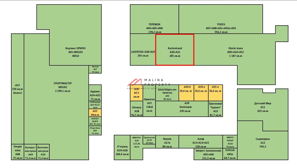 Продажа торгового помещения с арендатором Kuchenland Home