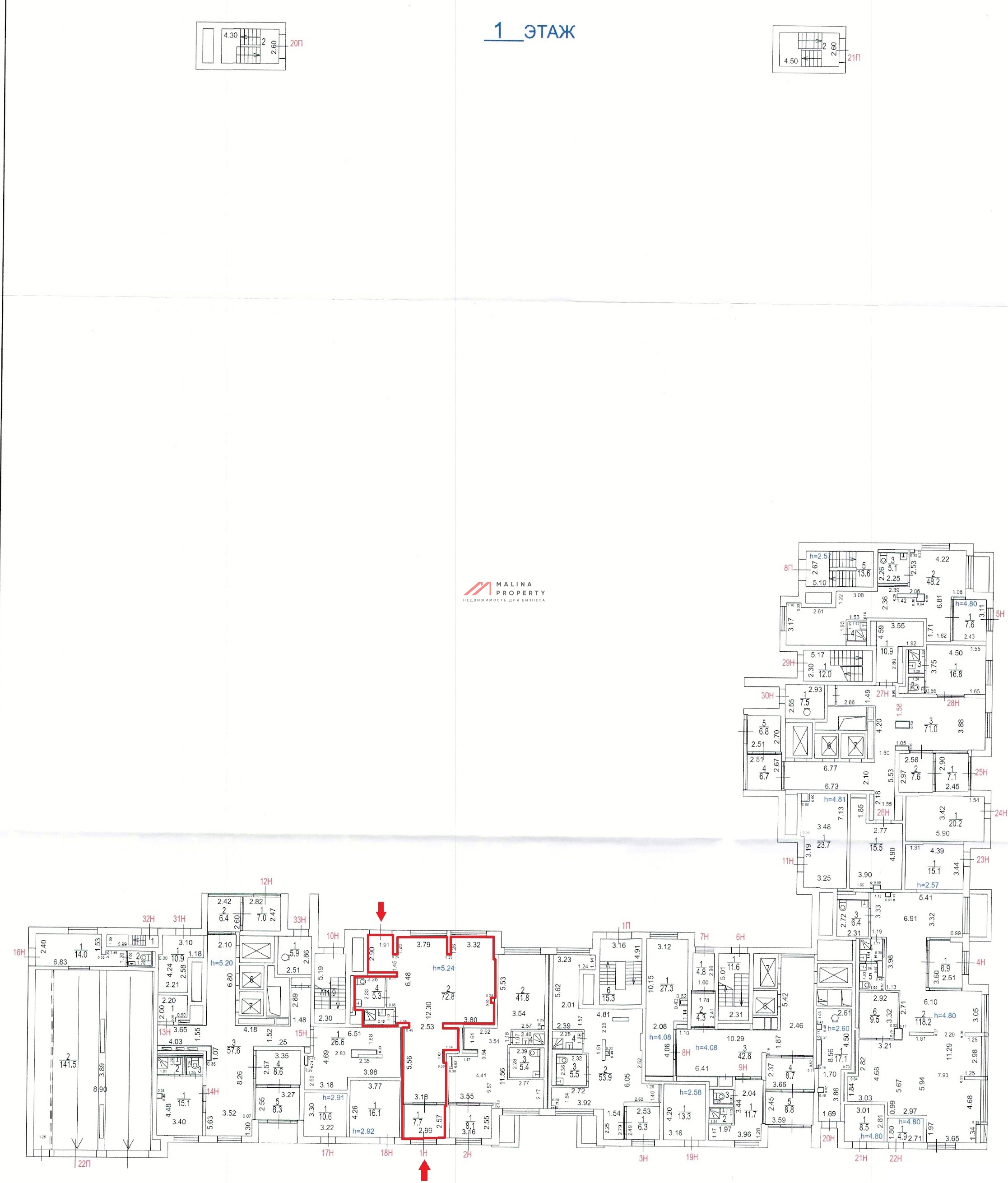 Аренда торгового помещения в новом доме 