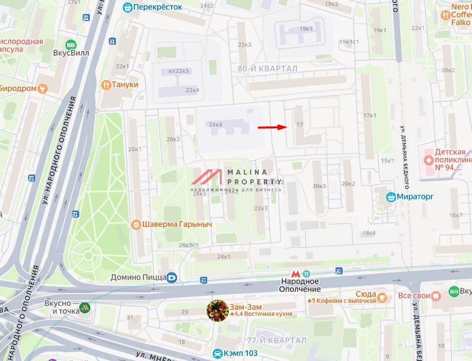 Аренда торгового помещения в новом доме 