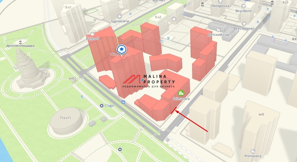 Аренда торгового помещения в ЖК "Примавера" 