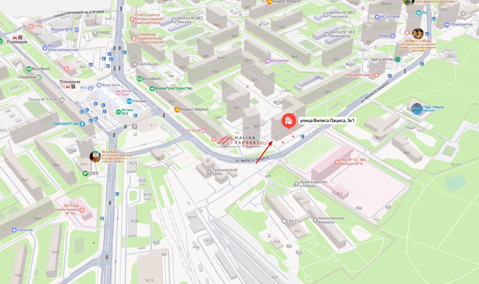 Продажа торгового помещения у метро Планерная