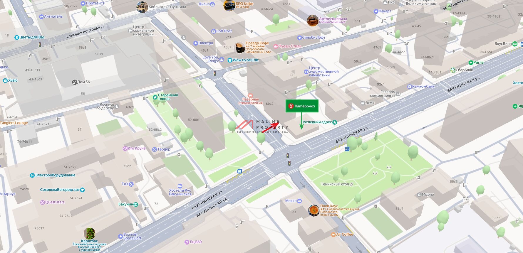 Аренда помещения на Бакунинской