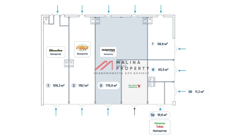 Продажа помещения с арендатором "Заряд" у метро Тушинская