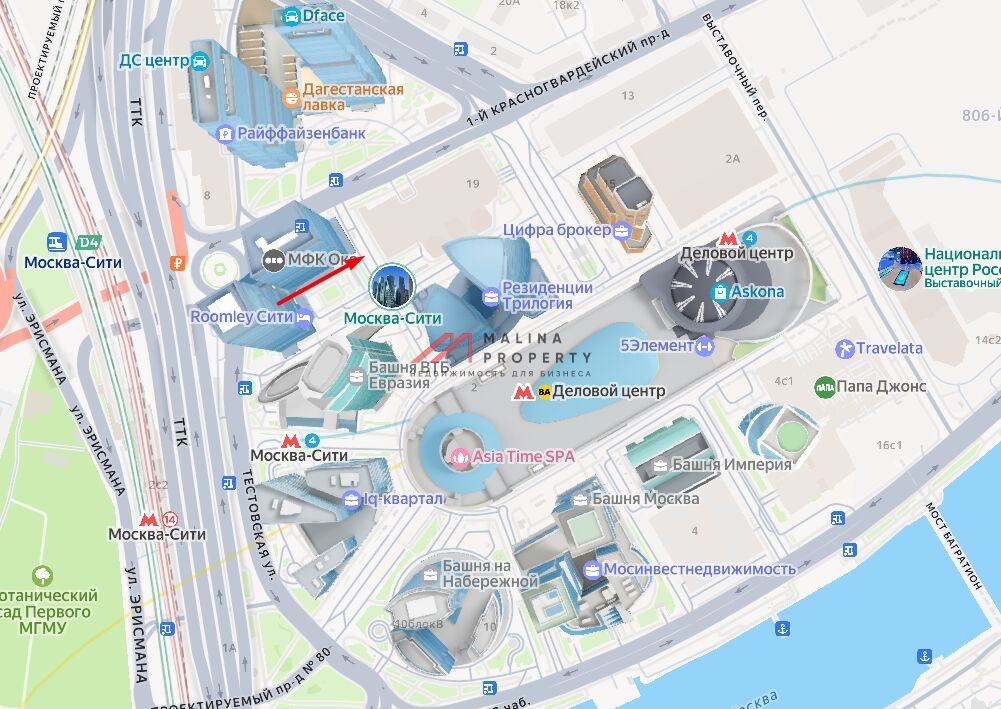 Продажа торгового помещения в БЦ ОКО II