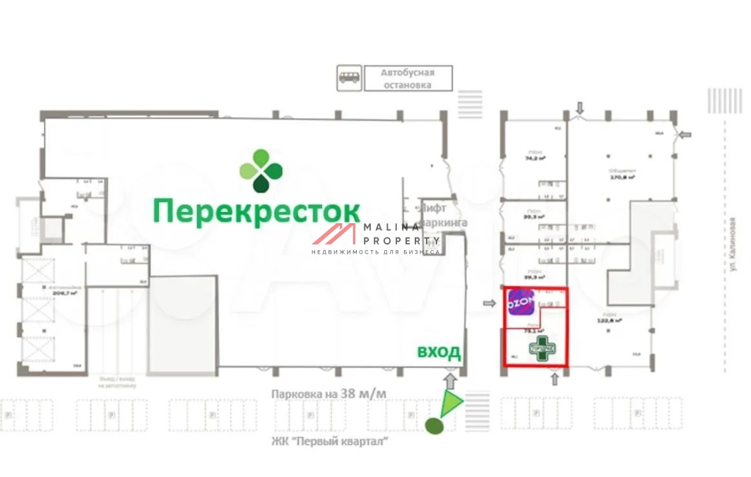 Продажа торгового помещения с сетевыми арендаторами