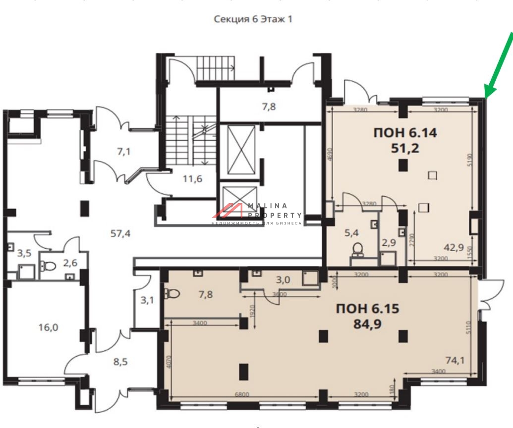 Продажа торгового помещения с арендатором  в ЖК "1-й Южный" 