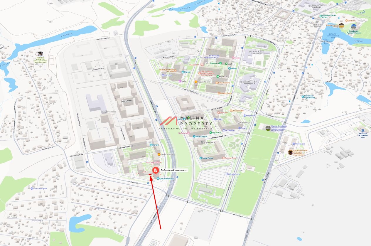 Аренда торгового помещения в ЖК "Остафьево" 