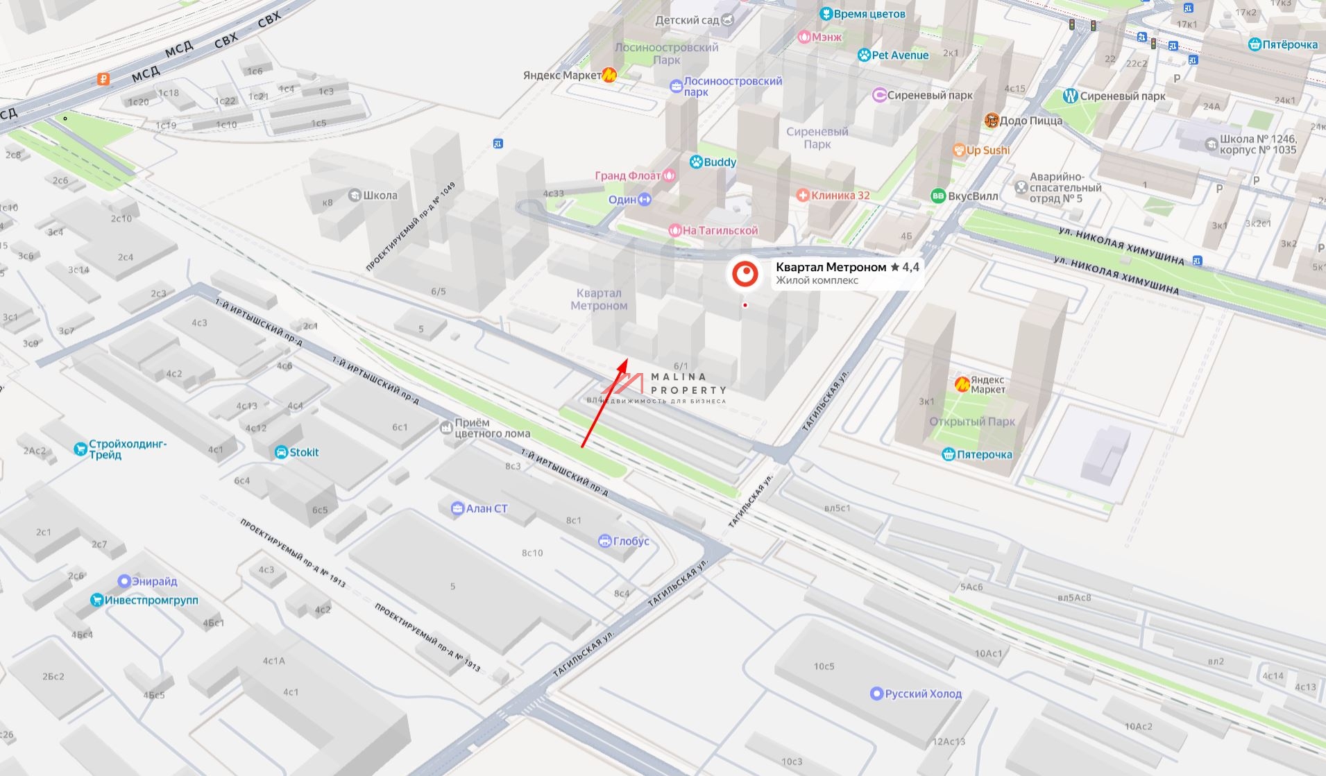 Продажа торгового помещения в ЖК «Квартал Метроном»