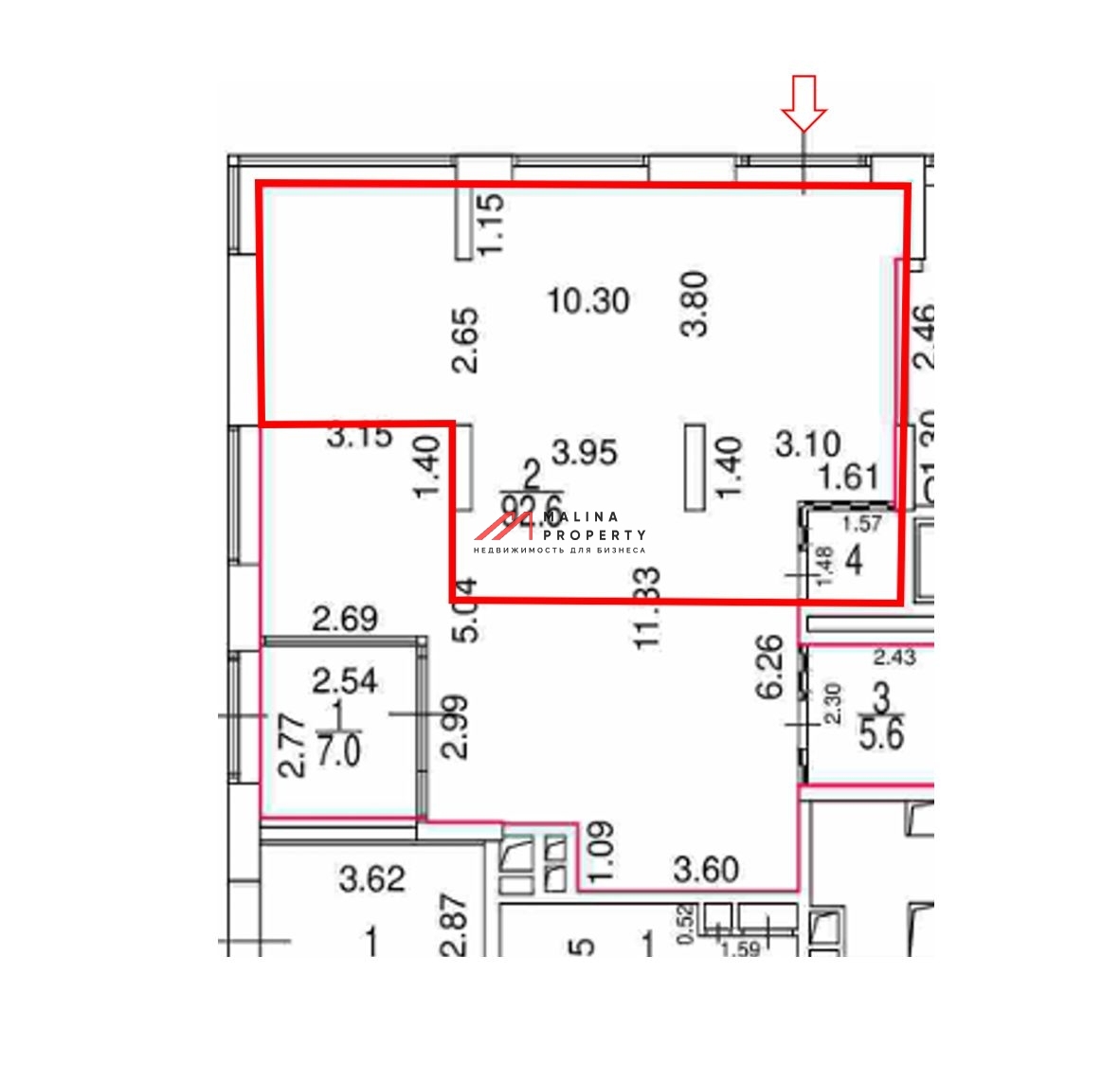 Аренда углового помещения в ЖК "Мой адрес на Клинской" 