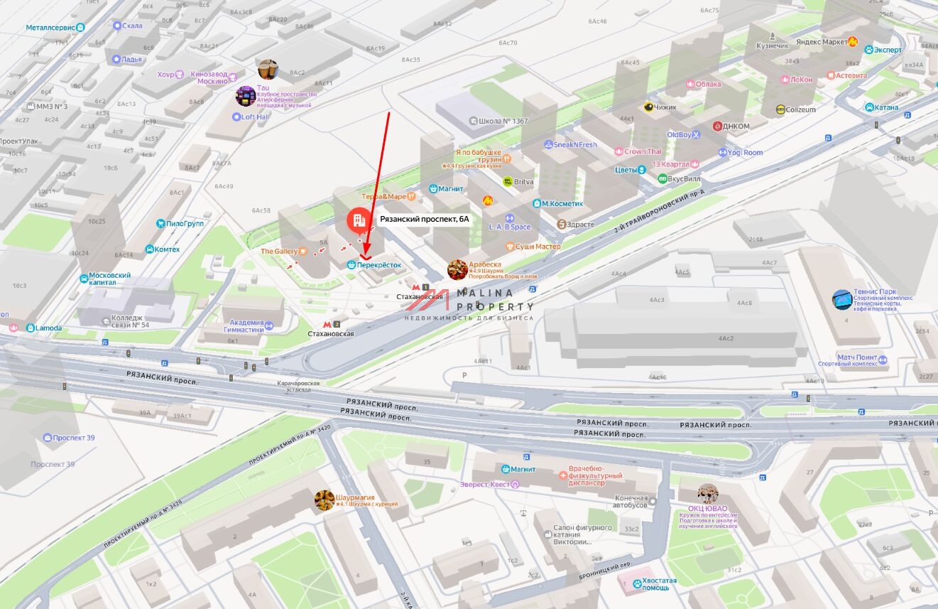 Аренда торгового помещения на выходе из метро Стахановская