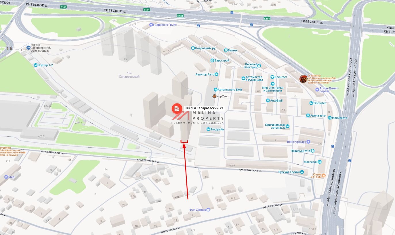 Продажа торгового помещения в ЖК "1-й Саларьевский" 